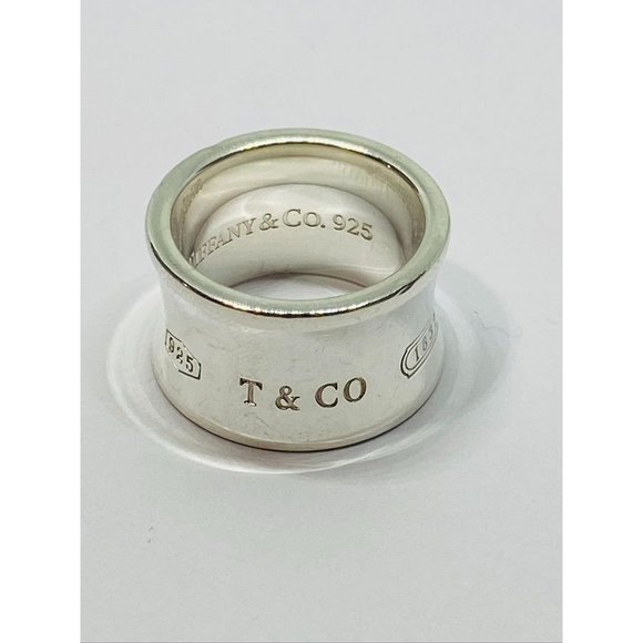 Tiffany & Co. Sterling Silver 1837 Wide Band Ring Size 4.75 - Picture 5 of 8
